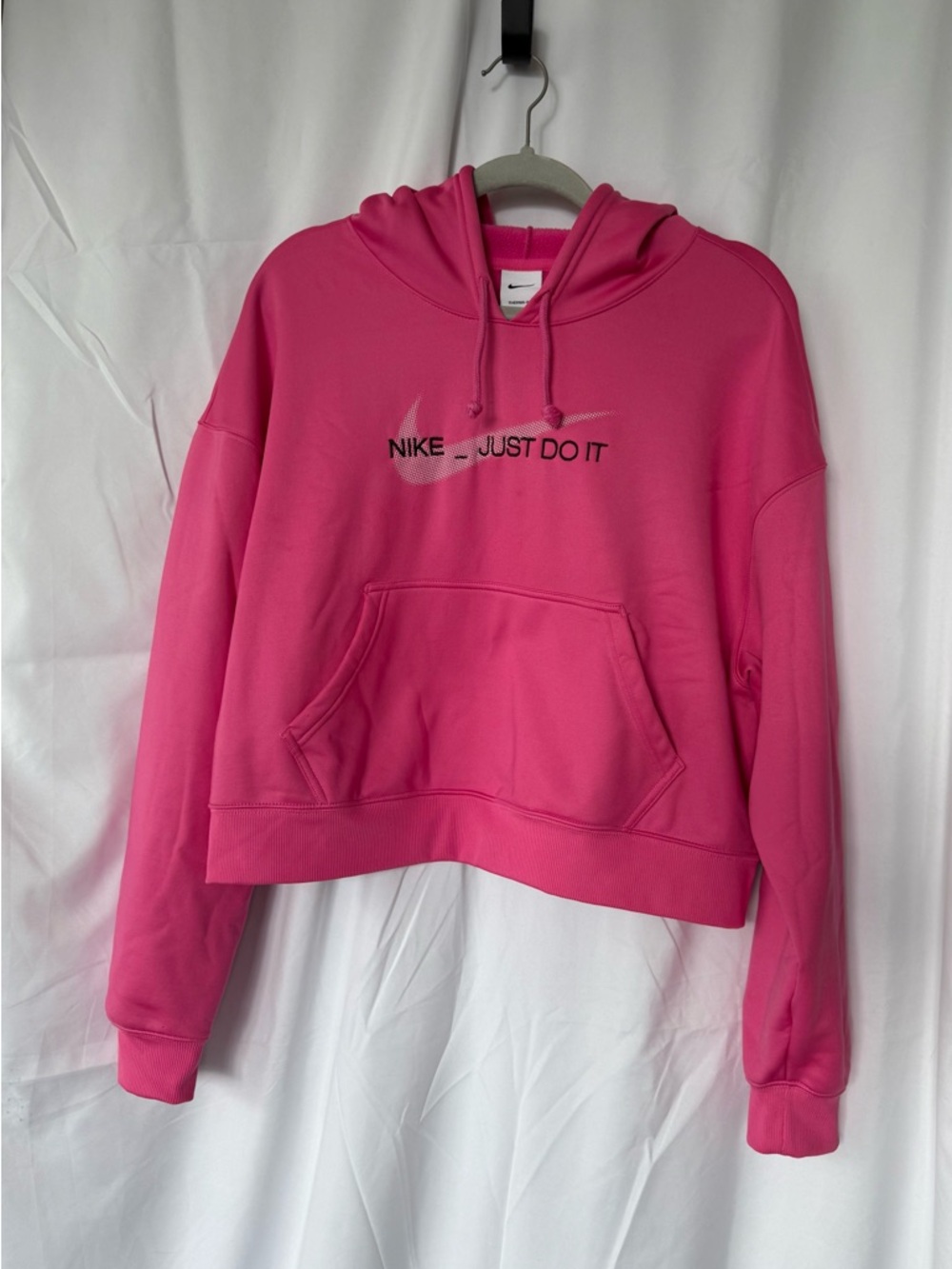 Nike Hot Pink Cropped Pullover Hoodie